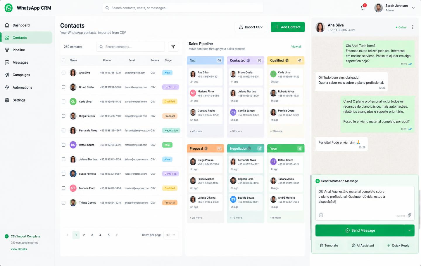 WhatsApp CRM Flow preview
